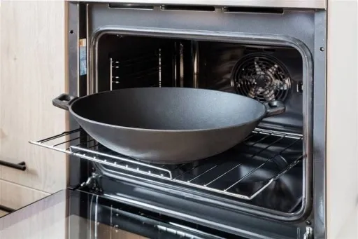 PATELNIA ŻELIWNA WOK Garnek duża ciężka 36,5 cm zdjęcie 7