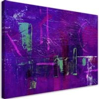 Obraz na płótnie, Fioletowa abstrakcja ręcznie malowana 90x60 90x60