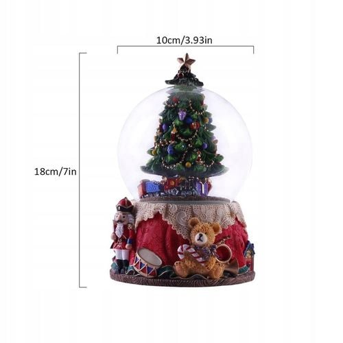 ŚWIĄTECZNA ŚNIEŻNA SCENA POZYTYWKA KRYSZTAŁOWA KULA LED CHOINKA na Arena.pl