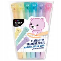 FLAMASTRY KREMOWE MISIE 6 KOLORÓW KIDEA 4338
