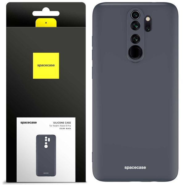 Spacecase Silicone Case Redmi Note 8 Pro Black zdjęcie 1