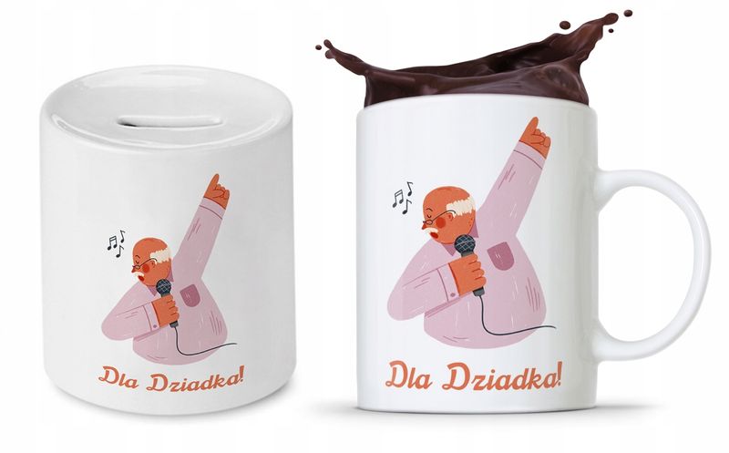 Zestaw Dla Dziadka Dzień Dziadka Kubek + Skarbonka Z Nadrukiem Ze Zdjęciem zdjęcie 1