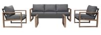 Zestaw Mebli Ogrodowych DUISBURG Sofa Fotel Stolik ANTRACYT / BRĄZOWY