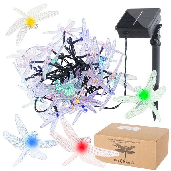 Lampki ogrodowe solarne ważki 6,5m 30LED multikolor zdjęcie 1