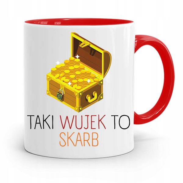 Kubek Czerwony Dla Wujka Taki Wujek To Skarb Z Nadrukiem Ze Zdjęciem zdjęcie 1