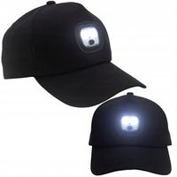 CZAPKA Z DASZKIEM KASZKIET Z OŚWIETLENIEM LATARKĄ LED DIODY ŁADOWANIE USB