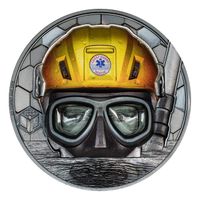 Cook Islands: Real Heroes - Coast Guard kolorowany 3 uncje Srebra 2023 Black Proof Ultra High Relief