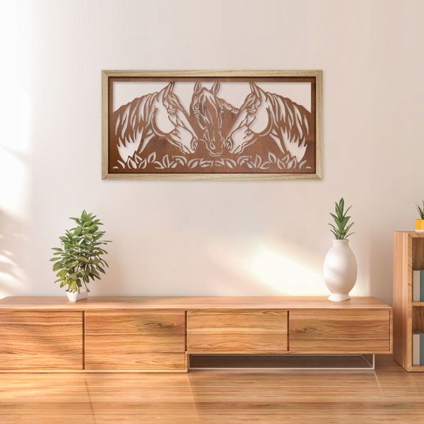 OBRAZ AŻUROWY 68x34 CM RAMA DĘBOWA zdjęcie 1