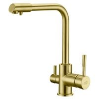 Blue Water Amanda Antyczny Mosiądz Trójdrożna bateria kuchenna