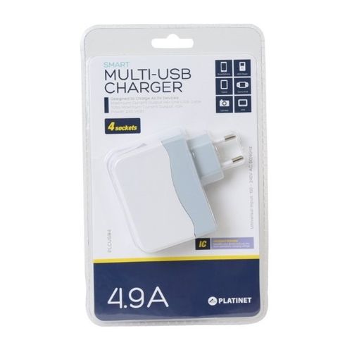 Ładowarka Platinet 4-port USB 4,9A biała PLCUSB4 na Arena.pl