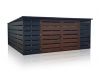 Wiata Panelowa Śmietnikowa 5×5 m Ciemny Grafit + Ciemny Orzech