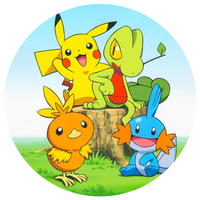 Opłatek na tort Urodziny Pokemon Pokemony Pikachu Charmander Charizard