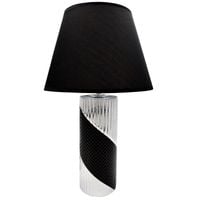 LAMPKA NOCNA CZARNA SREBRNA DO SALONU SYPIALNI LAMPA STOŁOWA BIURKOWA