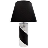 LAMPKA NOCNA CZARNA SREBRNA DO SALONU SYPIALNI LAMPA STOŁOWA BIURKOWA