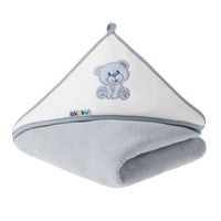 AKUKU Okrycie kąpielowe ręcznik z kapturkiem 100x100 cm szary miś