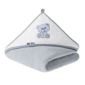 AKUKU Okrycie kąpielowe ręcznik z kapturkiem 100x100 cm szary miś