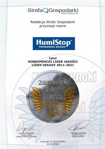 HumiStop MAXI Pochłaniacz Wilgoci Atest PZH Wskaźnik 800g na 30m2 na Arena.pl