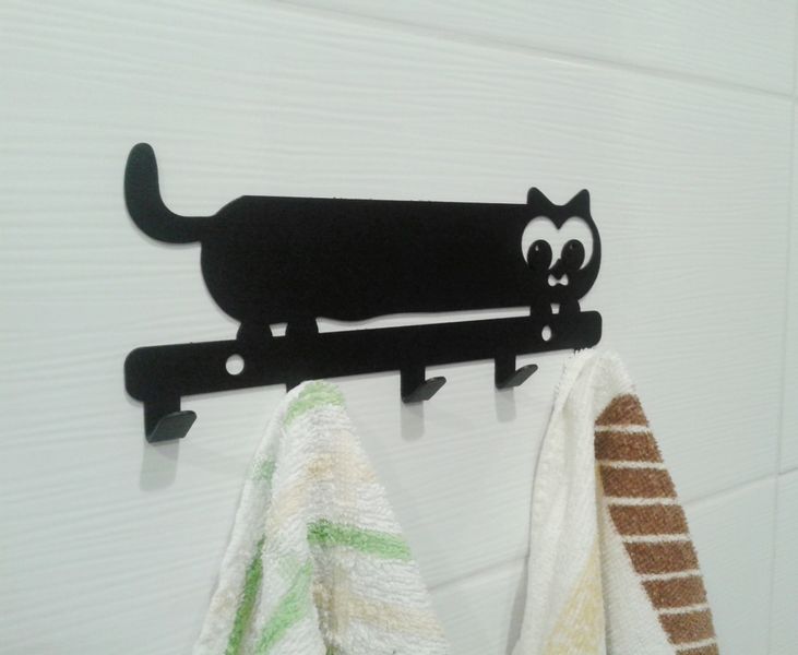 Metalowy wieszak ścienny na ręczniki ubrania klucze loft KOTEK biały zdjęcie 5