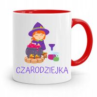 Kubek Czerwony Dla Dzieci Córki Czarodzieka +Imię Z Nadrukiem Ze Zdjęciem