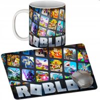 ZESTAW KUBEK + PODKŁADKA - ROBLOX GRA ONLINE - PREZENT WIELE WZORÓW + IMIĘ