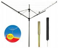 SUSZARKA OGRODOWA na pranie bieliznę OBROTOWA 50m + POKROWIEC Łatwy