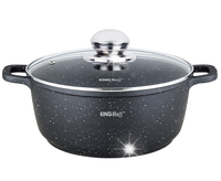 GARNEK Z POKRYWKĄ TRADYCYJNY 6,5L KAMIENNY 28cm INDUKCJA GAZ