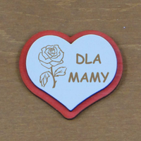 magnes 5 szt. dla mamy serce z różą 5 x 4 cm. - p436w1