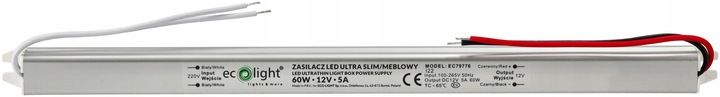 Zasilacz LED ultra slim 5A 60W 12V zdjęcie 3