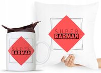 Zestaw Poduszka + Kubek Prezent Dla Barmana Z Nadrukiem Ze Zdjęciem