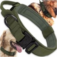 Taktyczna obroża dla psa regulowana mocna kołnierz uchwyt pies policyjny
