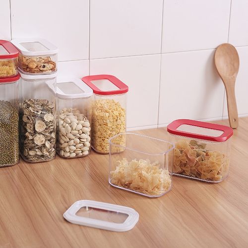 Pojemniki Do Żywności  - Przeźroczyste - 0.45L 1.0L 1.5L 2.0L - OKAZJA 1.5L- Czerwony na Arena.pl