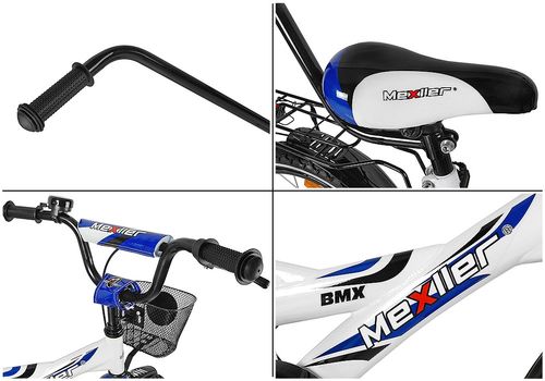 Rower 16 MEXLLER BMX biało-niebieski + koszyk 16r. na Arena.pl