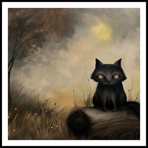 Plakat 100x100cm Czarny Kot na Arena.pl