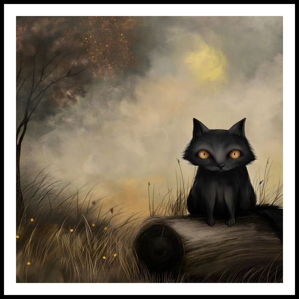 Plakat 100x100cm Czarny Kot zdjęcie 3