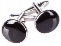 Spinki Smokingowe Lancerto Srebrna Onyks