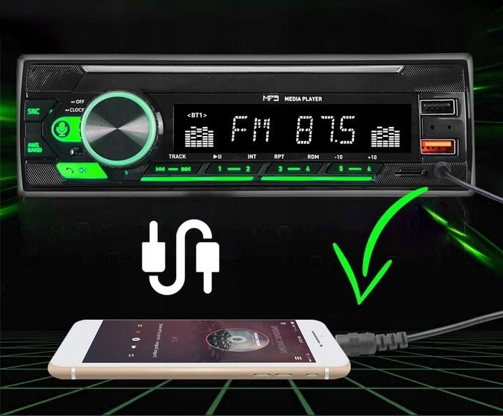 RADIO SAMOCHODOWE 1DIN USB SD MIKROFON BLUETOOTH zdjęcie 7