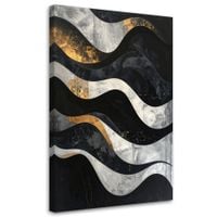 Obraz do salonu loftu biura, Abstrakcja geometryczna złoto czarna
