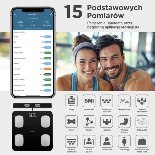 analityczna waga łazienkowa smart ios android klausberg kb-7852 na Arena.pl