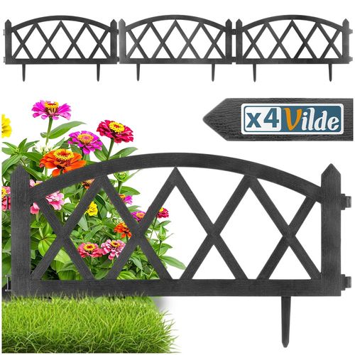 Płotek ogrodowy szary 57x25 cm 4 szt. na Arena.pl