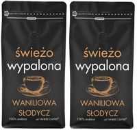 Kawa ziarnista 2x1kg ŚWIEŻO PALONA 100% Arabica smakowa WANILIOWA