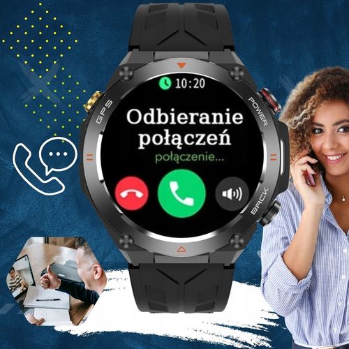 Zegarek męski SMARTWATCH RBN z GPS KOMPASEM BAROMETREM ROZMOWY BATERIA 600 na Arena.pl