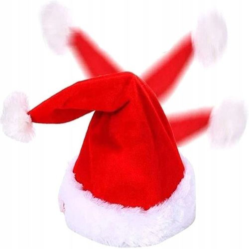 INTERAKTYWNA CZAPKA MIKOŁAJA TAŃCZĄCA GRAJĄCA ZABAWNA DEKORACJA ŚWIĄTECZNA na Arena.pl