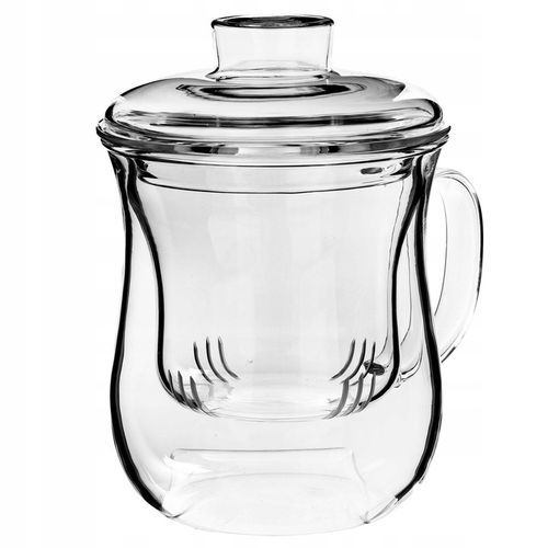 KUBEK Z ZAPARZACZEM DO HERBATY ZIÓŁ 370ml SITKO SZKLANY POKRYWKĄ TERMICZNY na Arena.pl