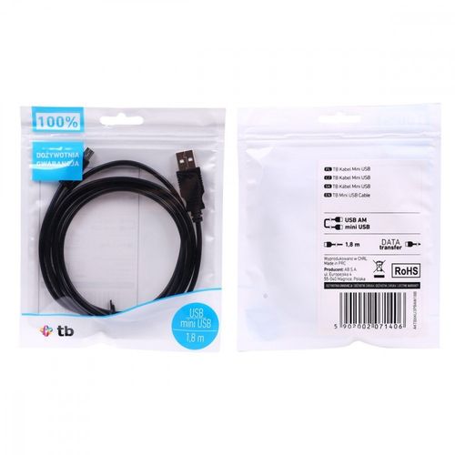 Kabel USB - Mini USB 1.8m. czarny na Arena.pl