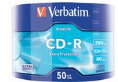 Verbatim CD-R płyty 52x speed 700 MB 80min Extra Protection 50 sztuk