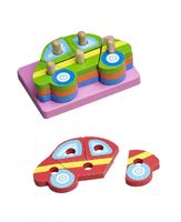 ND19_MAKD-93071 Klocki drewniane-układanka - Samochody