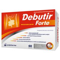 DEBUTIR FORTE 300 mg IBS na zespół jelita drażliwego biegunki 60 kapsułek