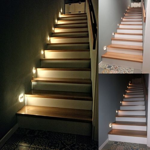 Oświetlenie schodowe z czujnikiem ruchu oprawa schodowa 230V Q30 BIAŁA na Arena.pl