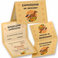 ZAPROSZENIE URODZINOWE KONIE KOŃ STAJNIA PODKOWA ZAPROSZENIA NA PRZYJĘCIE