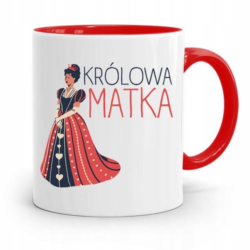 Kubek Czerwony Prezent Dla Mamy Królowa Matka Z Nadrukiem Ze Zdjęciem na Arena.pl